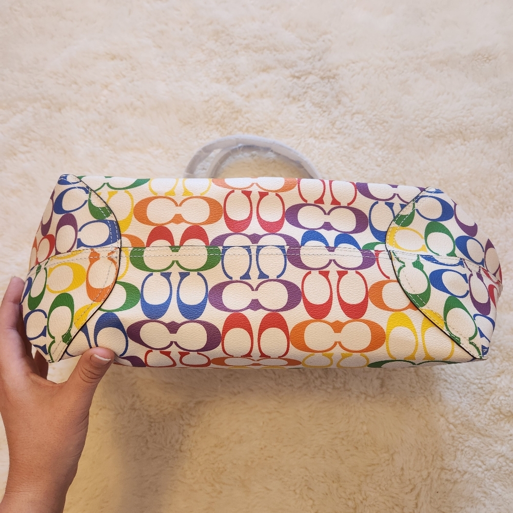 Coach Reversible City Tote in Rainbow Signature Canvas Pride Collection 2463 - Picture 3 of 12